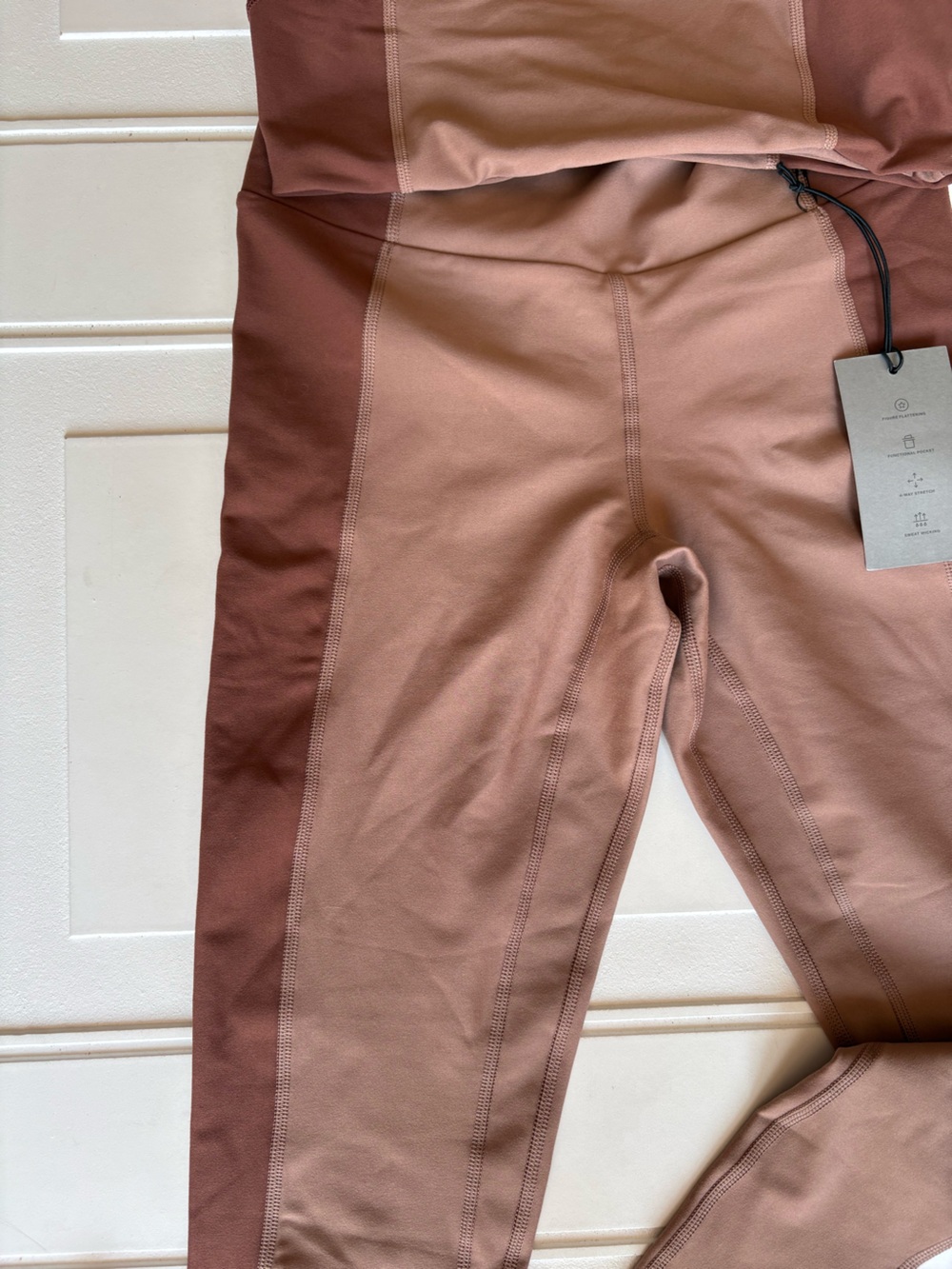 NWT Abercrombie YPB Legging and Sports Bra Set Brown Size Small - Picture 2 of 9